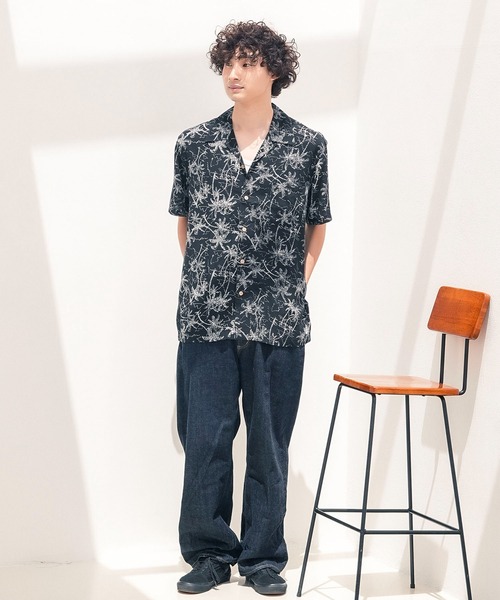STRATA◆長袖シャツ/FREE/レーヨン/WHT/総柄/SHB0004-2 imgrc0128689481.jpg