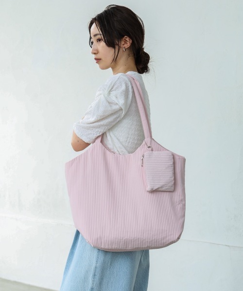 BAB（バブ） トートバッグ ポーチ付き軽量キルティング ヌビバッグ