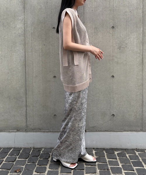 【MidiUmi】メッシュ　ニットベスト　カーディガン　グレー MidiUmi メッシュニットベスト｜ MARcourt ONLINE STORE