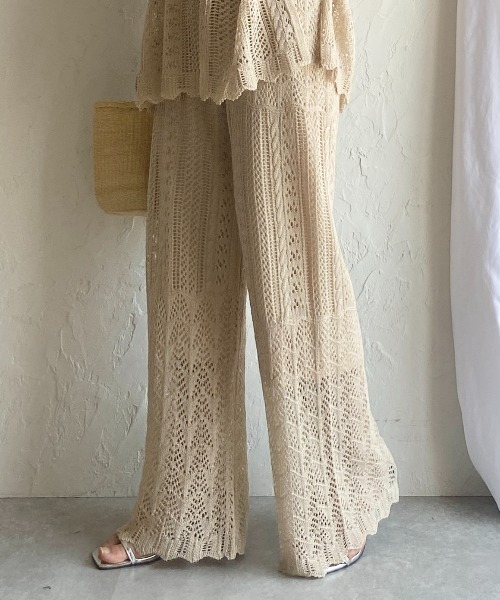 She's Closet パンツ 「低身長向けサイズあり」クロシェ透かし