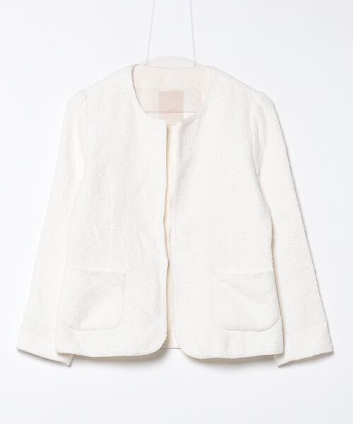 お値下げ！EFFE BEAMS トリムツイードジャケット　38 EFFE BEAMS 「EFFE BEAMS」 ツイードジャケット 38 ホワイト