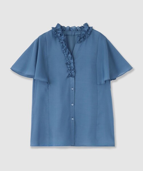 ANAYI　フリル　半袖ブラウス 超美品】✨ANAYI フリル付きホワイトブラウス 半袖 38サイズ