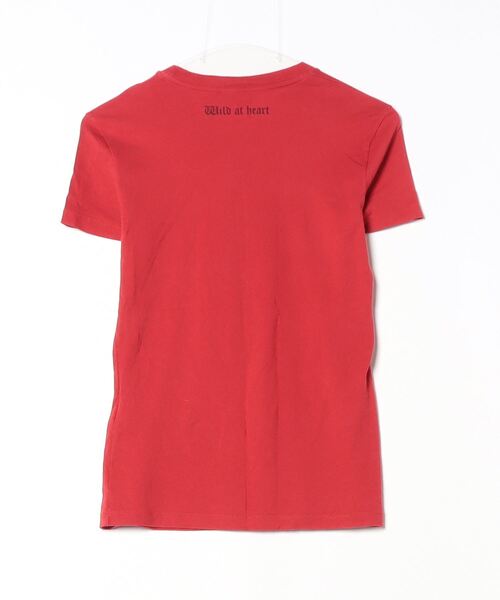 「MOSCHINO JEANS」 刺繍半袖Tシャツ 42 レッド メンズ
