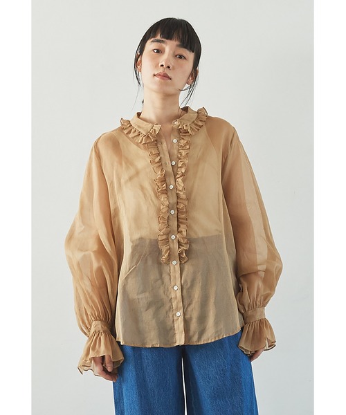 「Heriter」 長袖シャツ 38 ベージュ レディース