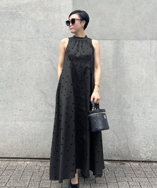 JENNE 黒色ノースリーブロングワンピース JENNE」 ノースリーブワンピース MEDIUM ブラック レディース