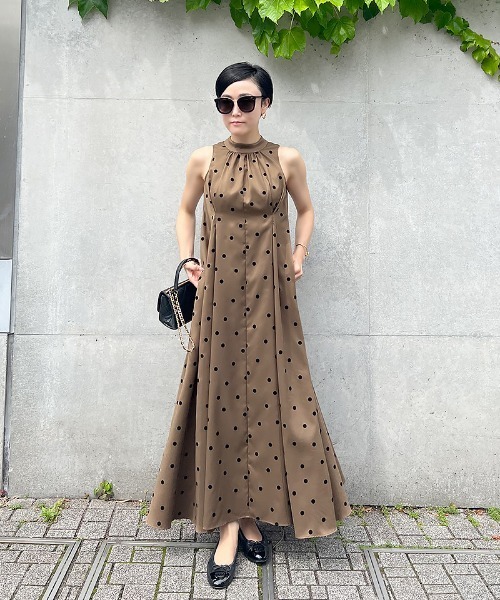 JENNE」 ノースリーブワンピース MEDIUM ブラック レディース