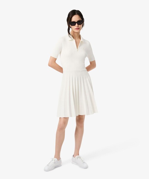 LACOSTE（ラコステ） シャツワンピース レーヨン混 ポロカラープリーツ