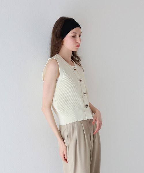 「J by blue」 ニットベスト MEDIUM グレー レディース