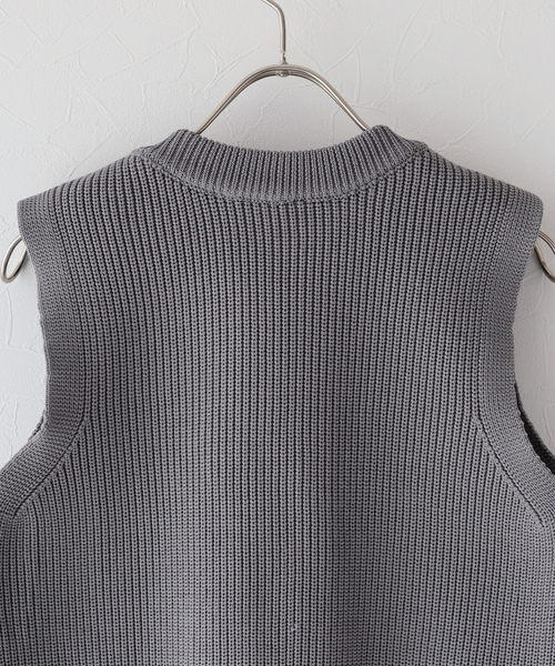 「J by blue」 ニットベスト MEDIUM グレー レディース