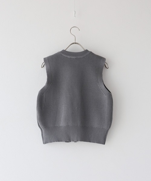 「J by blue」 ニットベスト MEDIUM グレー レディース