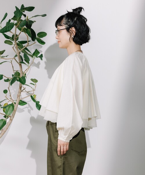 美品 リアムプラージュ フードオーバーシャツブラウス 白 ゆったり 日本製 FREAK'S STORE（フリークスストア） ブラウス シャツ インド