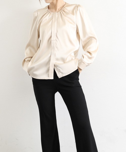 「Miniministore」 長袖ブラウス L ベージュ レディース