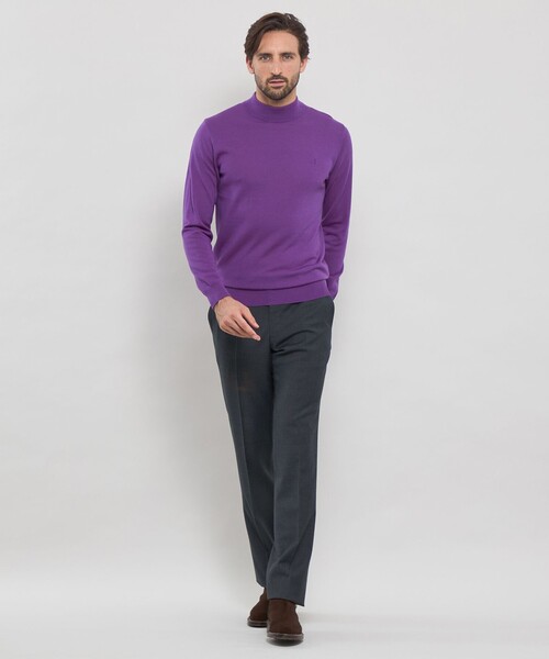 【美品】MACKINTOSH LONDON マッキントッシュ ロンドン ニット ネイビー 紺 サイズ:38(M) | 24春夏 ソフト コットン ナイロン プルオーバー | ニット ノースリーブ クルーネック コットン | トップス セーター【レディース】【中古】 セール】 【L】リアVネックプルオーバー （ニット・セーター