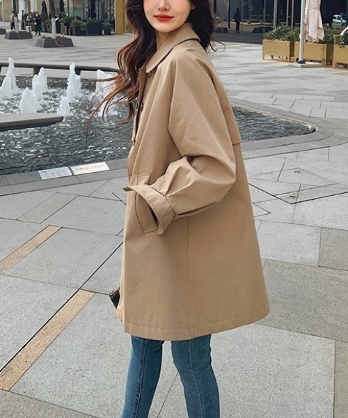 「LADY LIKE」 ステンカラーコート M ベージュ レディース_画像5