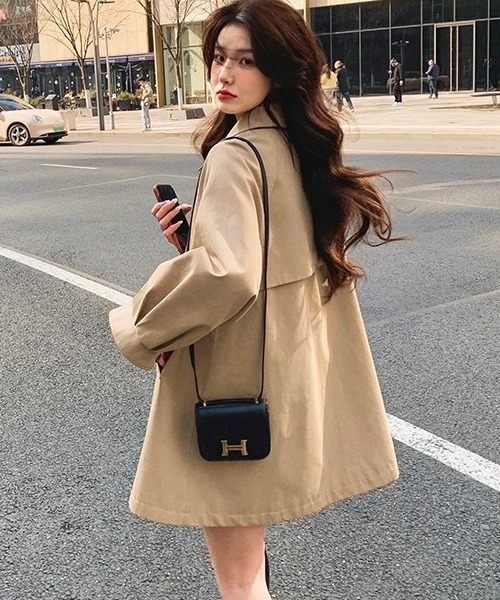 「LADY LIKE」 ステンカラーコート M ベージュ レディース_画像8