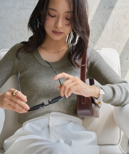 KOBE LETTUCE（神戸レタス） ニット セーター 深Uネック長袖リブニット