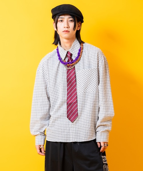 シャツ a.p.o.v. ソフトコットンクロップド丈レトロチェックシャツ
