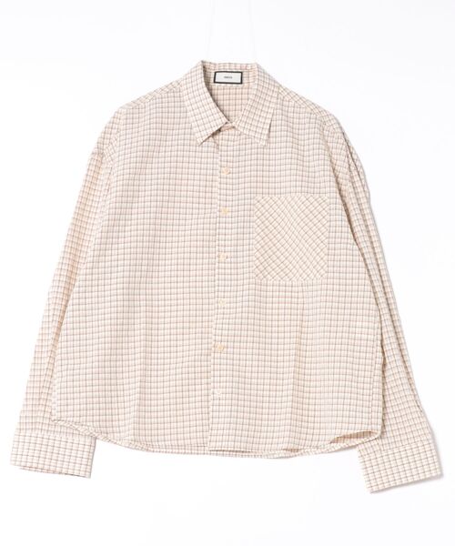 シャツ a.p.o.v. ソフトコットンクロップド丈レトロチェックシャツ
