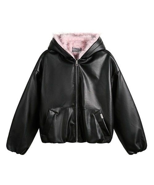 mushwear（マッシュウェア） ブルゾン アウター ピンクファーフード