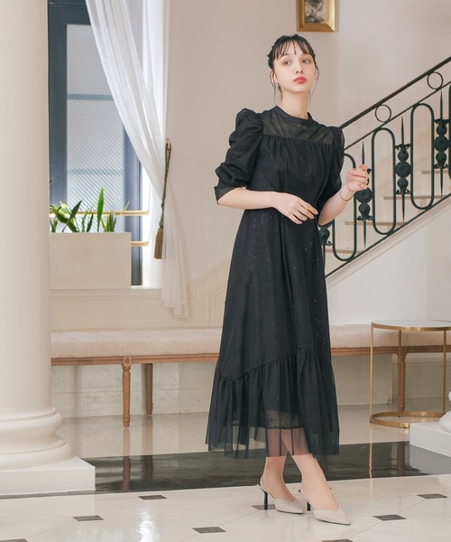 「niana」 7分袖ワンピース M ブラック レディース_画像3