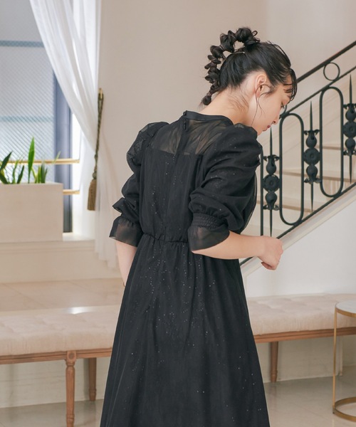 「niana」 7分袖ワンピース M ブラック レディース_画像6