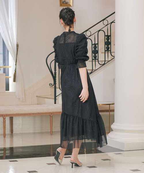 「niana」 7分袖ワンピース M ブラック レディース_画像7