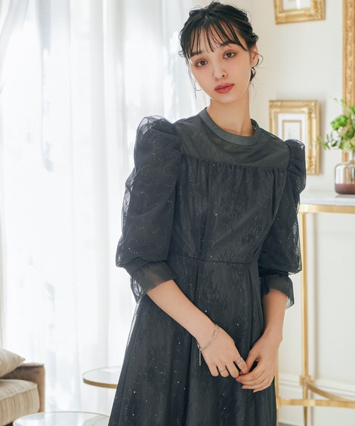 「niana」 7分袖ワンピース M ブラック レディース_画像8