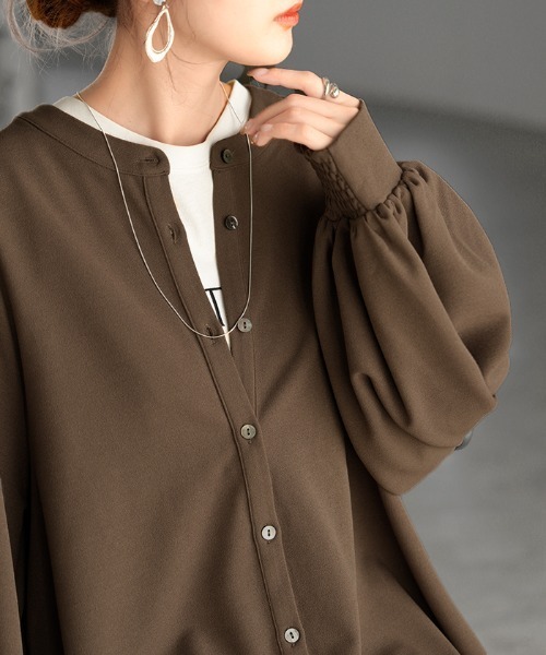 【2024ss 新品】センソユニコ　2wayロング丈シャツワンピース ゆったり HUG.U（ハグユー） シャツワンピース 選べる2丈 上品ジョーゼット