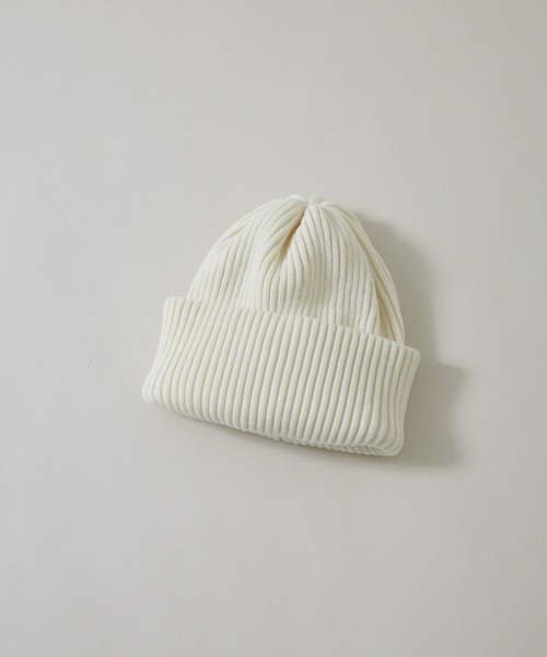 【ファルコネーリ】ホワイト ニットキャップ RACAL（ラカル） ニット帽 ニットキャップ Alpaca Mohair Blend Knit