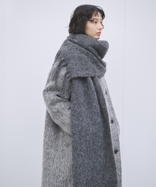 AIC. マフラー ストール ミックスカラーバルキーフリンジマフラー