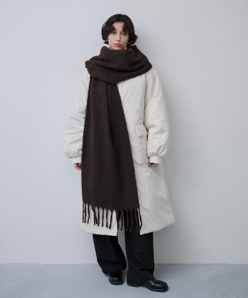 baloriginal フリンジ付きマフラー AIC. マフラー ストール ミックスカラーバルキーフリンジマフラー