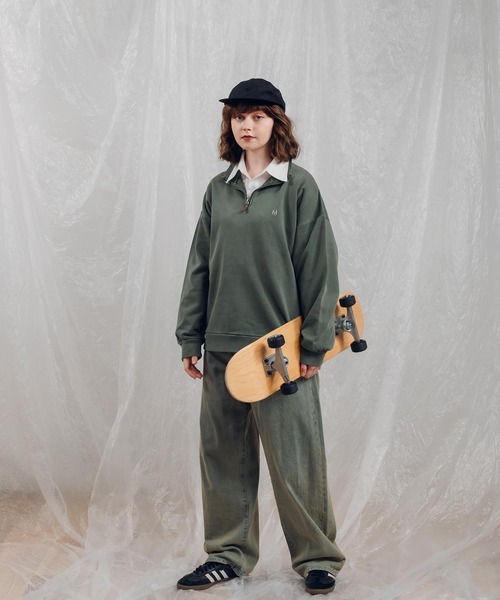 「MUHET」 スウェットカットソー X-LARGE ブラック レディース_画像7