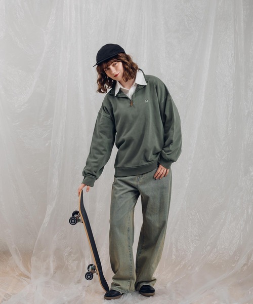 「MUHET」 スウェットカットソー X-LARGE ブラック レディース_画像9