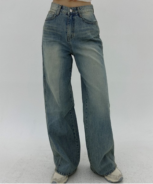 「by muni:r」 ブーツカットデニムパンツ SMALL ライトブルー レディース_画像6