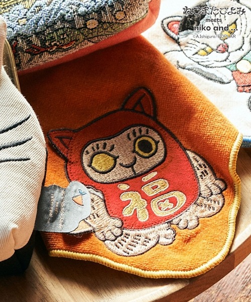 niko and…（ニコアンド） ハンカチ 「ねこまたごよみ」コラボ タオル