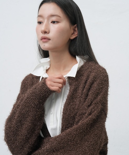 GENERAL IDEA カーディガン long hair loose fit cardigan シャギー