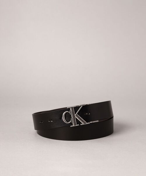   黒 レザー ベルト CKロゴ Calvin Klein（カルバン・クライン） ベルト CKブラックリバーシブル