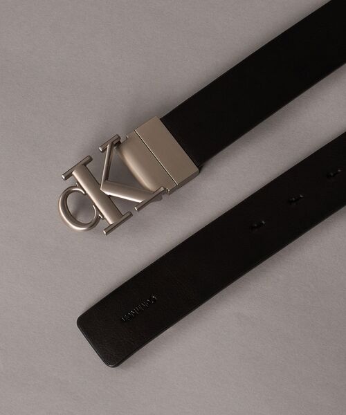   黒 レザー ベルト CKロゴ Amazon | (カルバンクライン) CALVIN KLEIN ロゴバックル リバーシブル