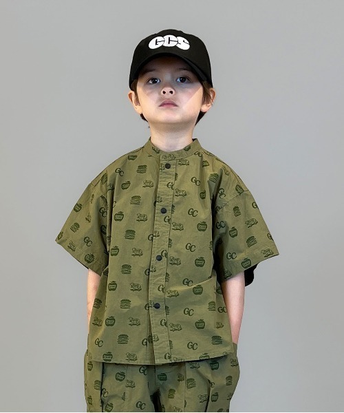 ブラウス シャツ GC Patterned Band Collar Shirt キッズ 子供服 男の子 女の子の画像