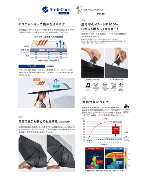 折りたたみ傘 「WEB限定」ラディクール公認 遮光100％ 晴雨兼用 折りたたみ日傘 ”REIKYAKU 自動開閉” レディース メンズの画像