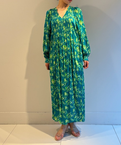 sara mallika（サラ マリカ） 長袖ワンピース M グリーン レディース