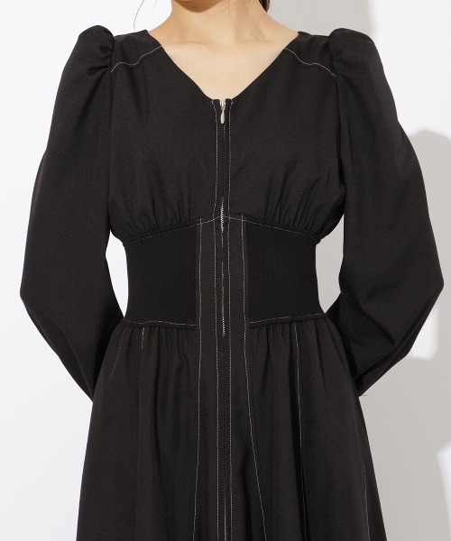 「AND COUTURE」 長袖ワンピース MEDIUM ベージュ レディース_画像5