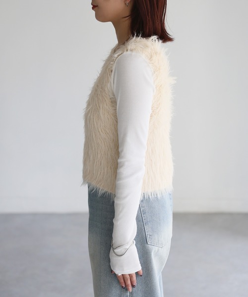 「Riberry」 キャミソールニット FREE チャコールグレー レディース_画像5