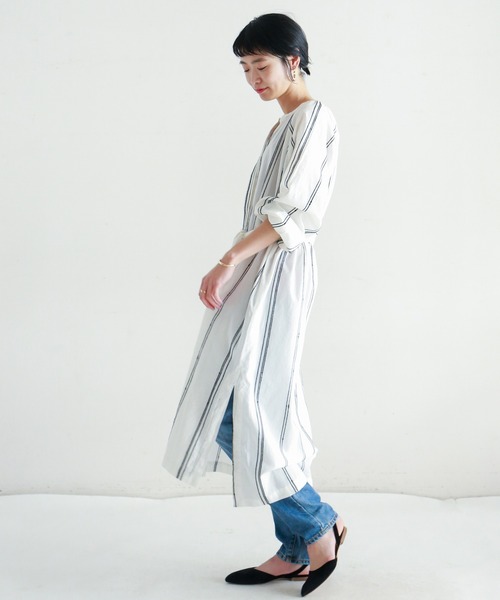 「NOMBRE IMPAIR」 長袖ワンピース FREE ネイビー レディース_画像4