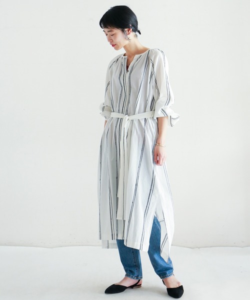 「NOMBRE IMPAIR」 長袖ワンピース FREE ネイビー レディース_画像5