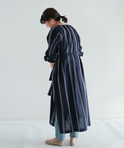 「NOMBRE IMPAIR」 長袖ワンピース FREE ネイビー レディース_画像6