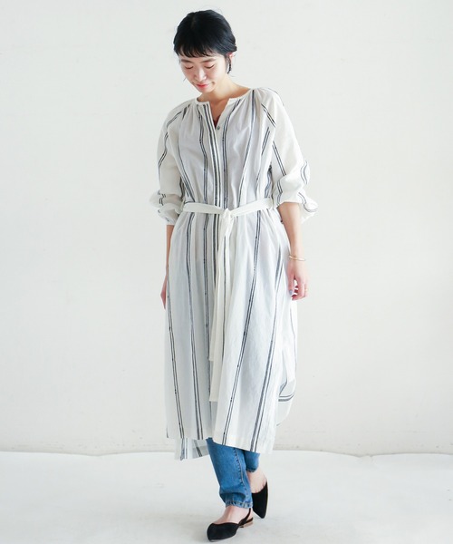 「NOMBRE IMPAIR」 長袖ワンピース FREE ネイビー レディース_画像7