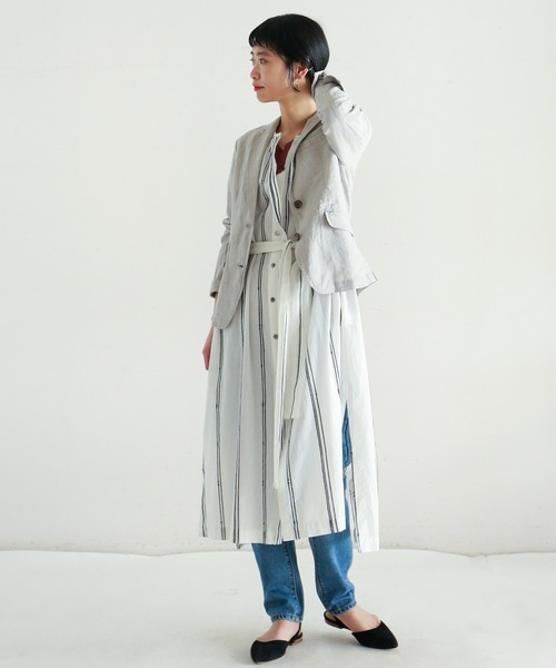 「NOMBRE IMPAIR」 長袖ワンピース FREE ネイビー レディース_画像8