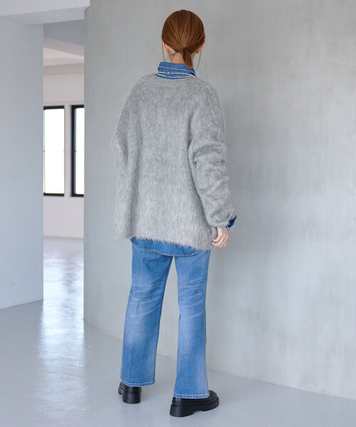 「SLOBE IENA」 ニットカーディガン 38 グレー レディース_画像5