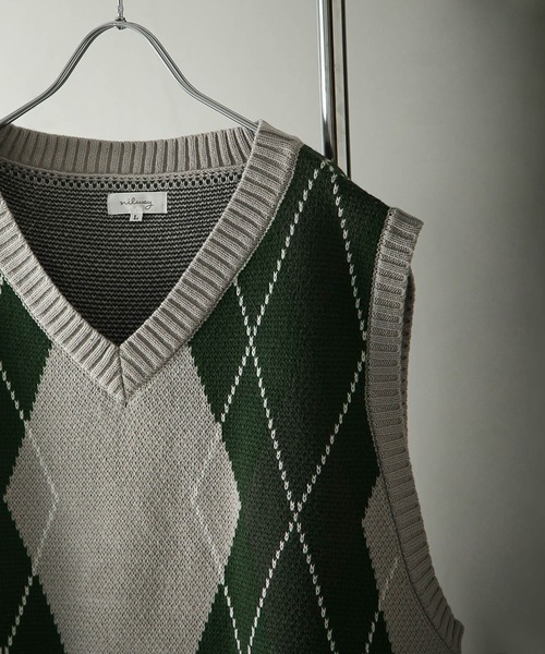 「Nilway」 ノースリーブニット MEDIUM ダークブラウン メンズ_画像2